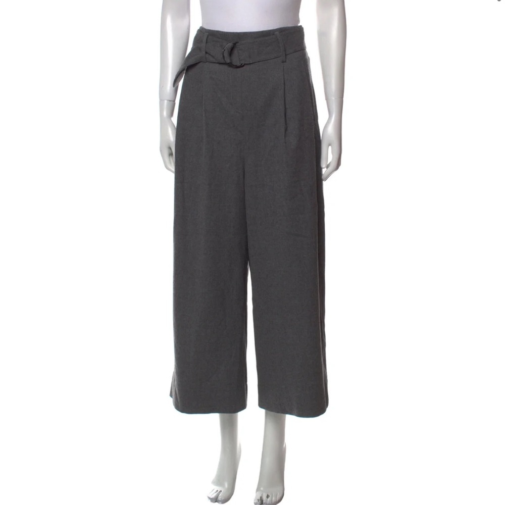 Akris Punto Wide Legged High Waisted Trousers with a Belt Wool Pants